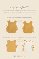 Irya-Colors Of Joy 2'li Organik Pamuk Müslin Bebek önlük Seti Hardal-Bebek Önlüğü-3-Milagron.com