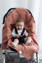 Irya-Colors Of Joy Organik Pamuk Müslin 2 Katlı Puset örtüsü Kiremit 85x85-Bebek Battaniyesi-1-Milagron.com