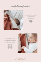 İRYA-Colors Of Joy Organik Pamuk Müslin 4 Katlı Emzirme Örtüsü Kiremit-Müslin Örtü-4-Milagron.com
