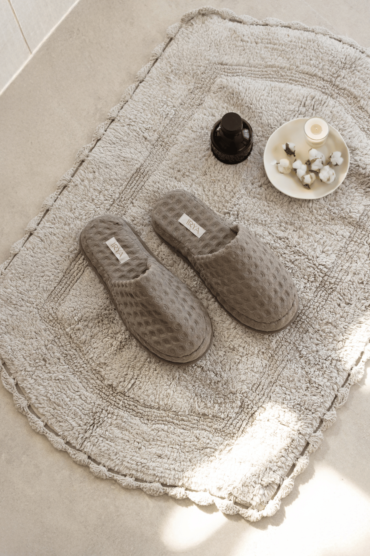İRYA-Dale 2’Li Takım Banyo Paspası %100 Pamuk 40X60 + 60X90 Gri-Paspas-3-Milagron.com