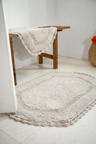 Irya-Dale 2’li Takım Banyo Paspası %100 Pamuk 40x60 + 60x90 Bej-Banyo Paspası-4-Milagron.com