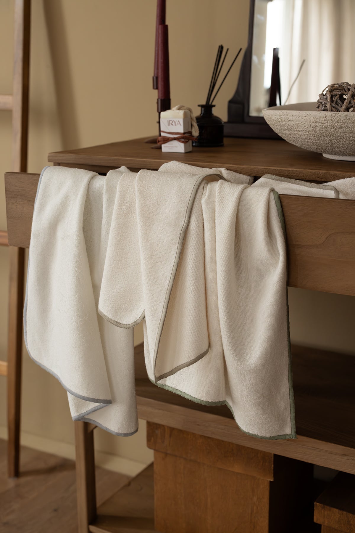 İRYA-Dolce Bambu El Havlusu 50X100 Cm Bej-Havlu & Havlu Setleri-3-Milagron.com