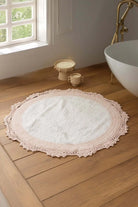İRYA-Doreen Yuvarlak Banyo Paspası %100 Pamuk 90X90 Pembe-Paspas-1-Milagron.com