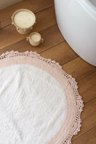 İRYA-Doreen Yuvarlak Banyo Paspası %100 Pamuk 90X90 Pembe-Paspas-2-Milagron.com