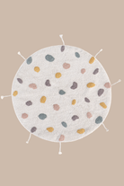 Dot Yuvarlak %100 Pamuk Banyo Paspası 90X90 Cm Ekru