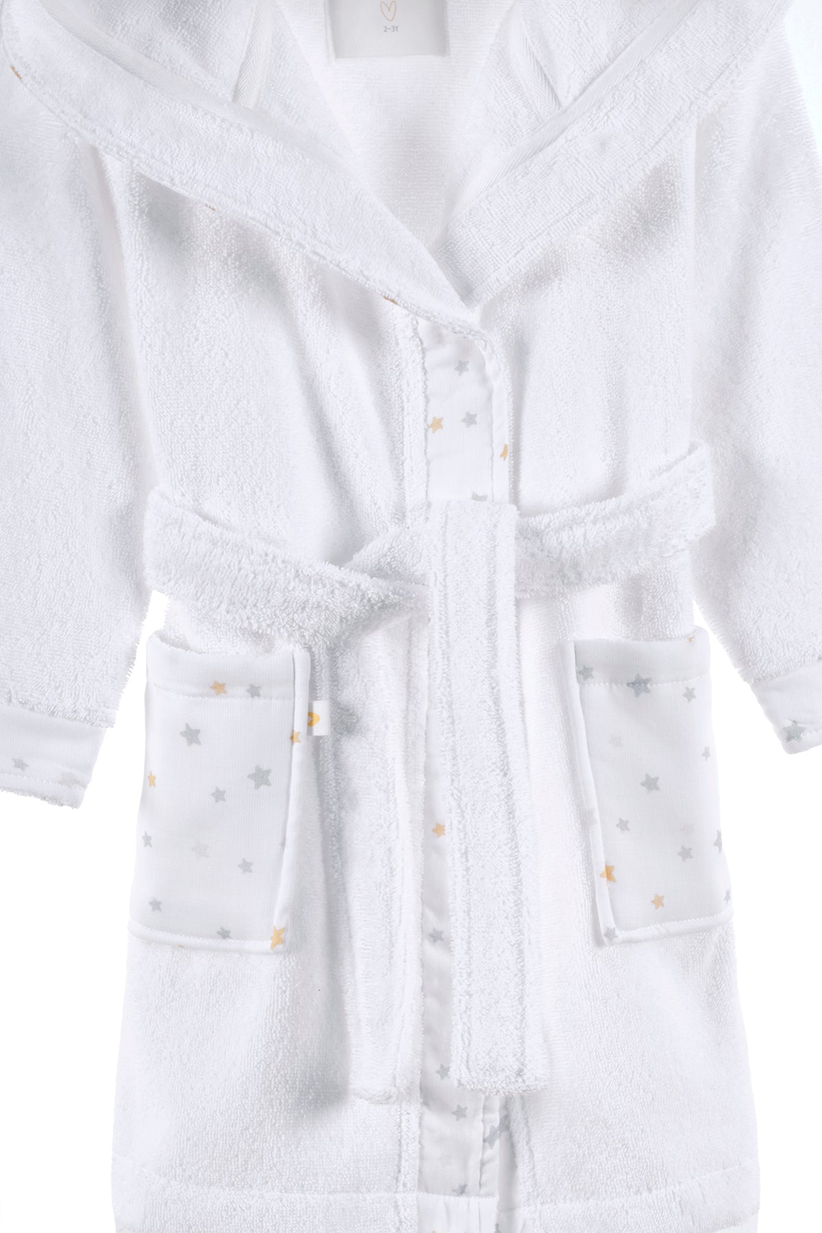 Irya-Dreamer Organik Pamuk Müslin Detaylı çocuk Bornoz Beyaz-Çocuk Bornozu-7-Milagron.com