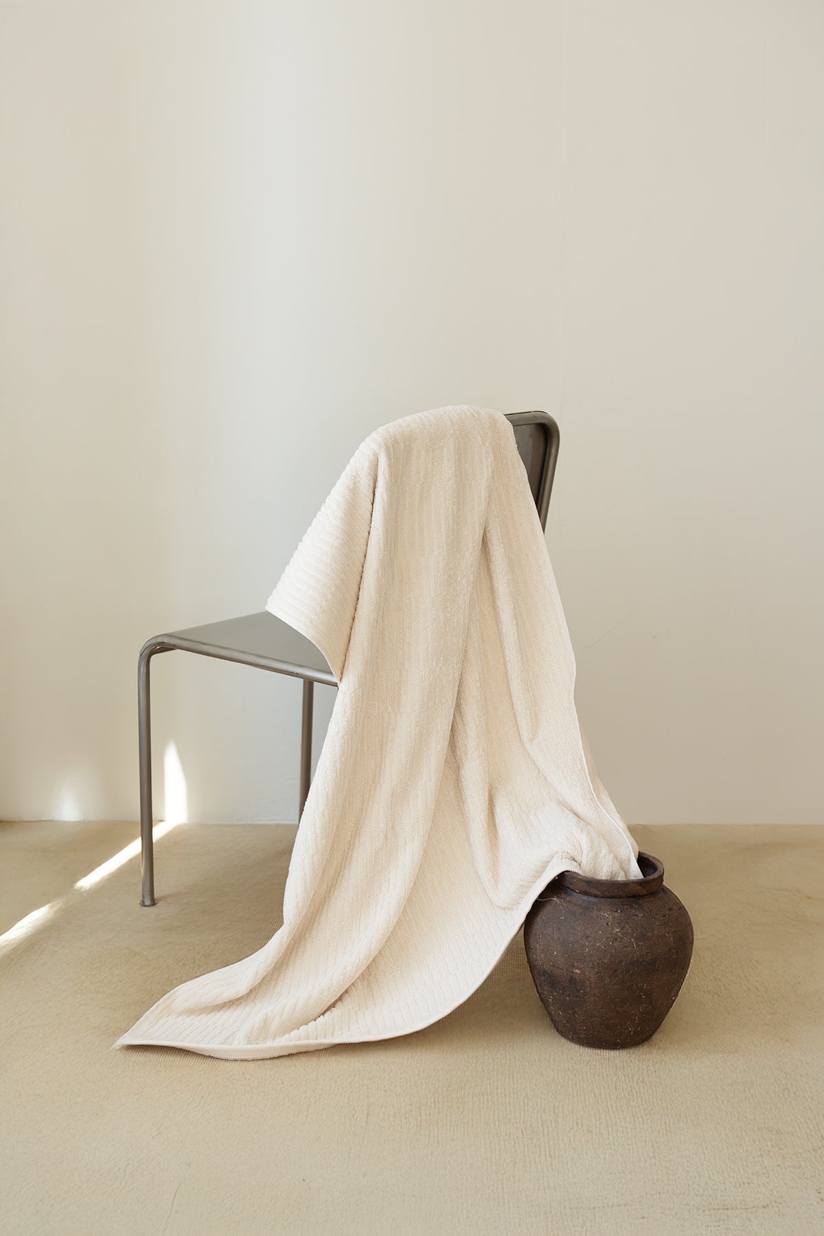 İRYA-Earth Büyük Banyo Havlusu 90X150 Cm Bej-Havlu & Havlu Setleri-3-Milagron.com
