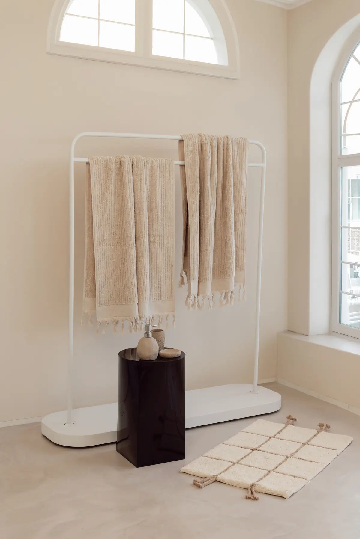 Ege %100 Pamuk 2'Li Banyo Havlu Seti 80X150 Cm Luxe Oat