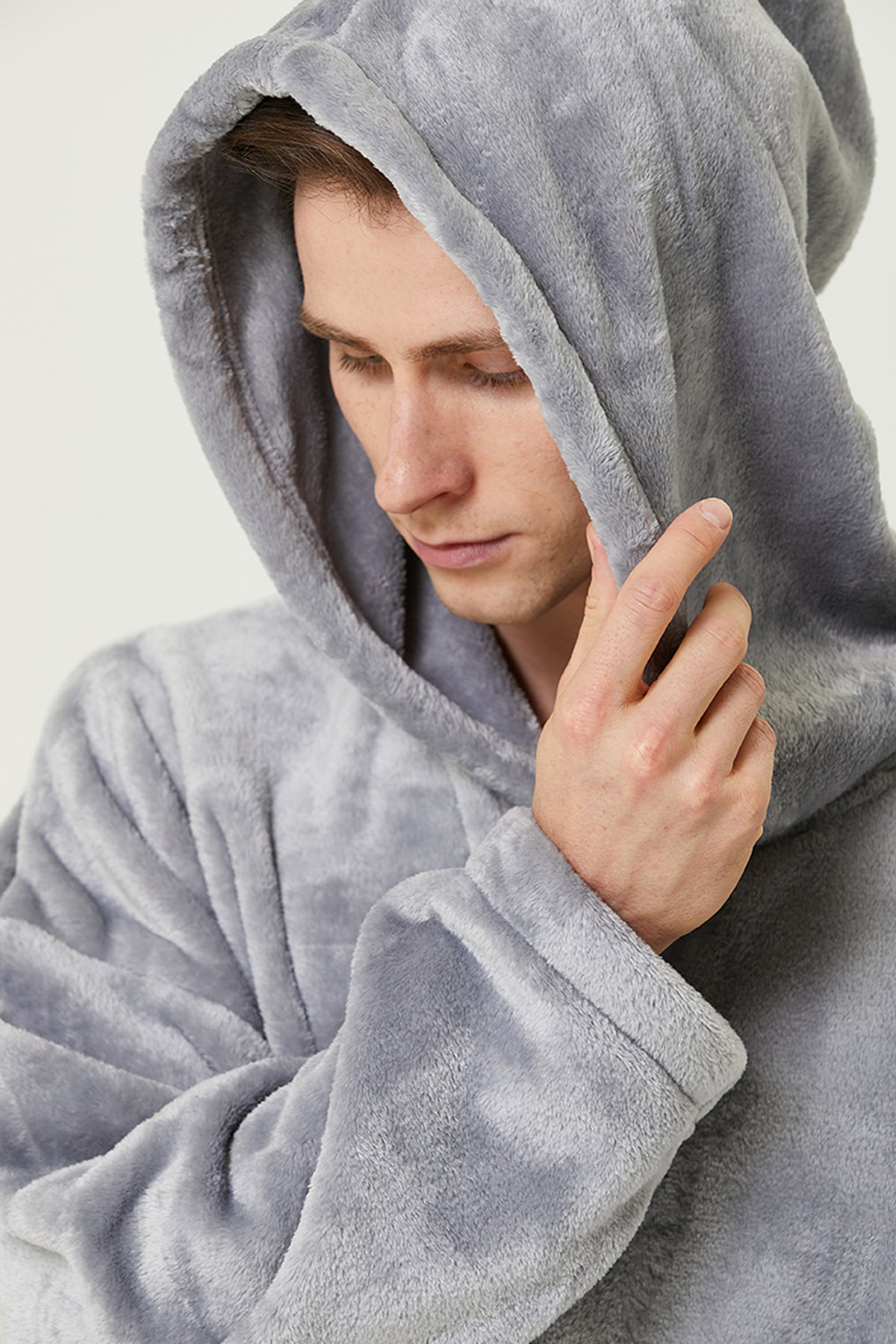 Irya-Es Parla Lexi Panço Gri-Giyilebilir Battaniye-7-Milagron.com