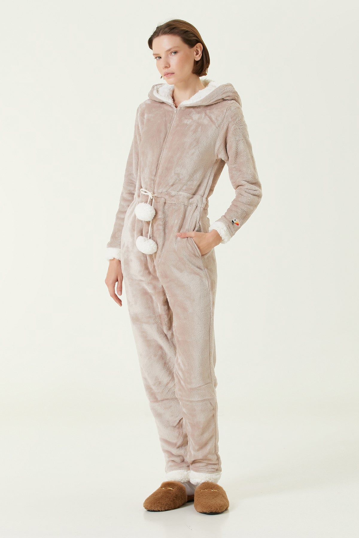 Irya-Es Parla Lole Tulum Bej-Giyilebilir Battaniye-2-Milagron.com