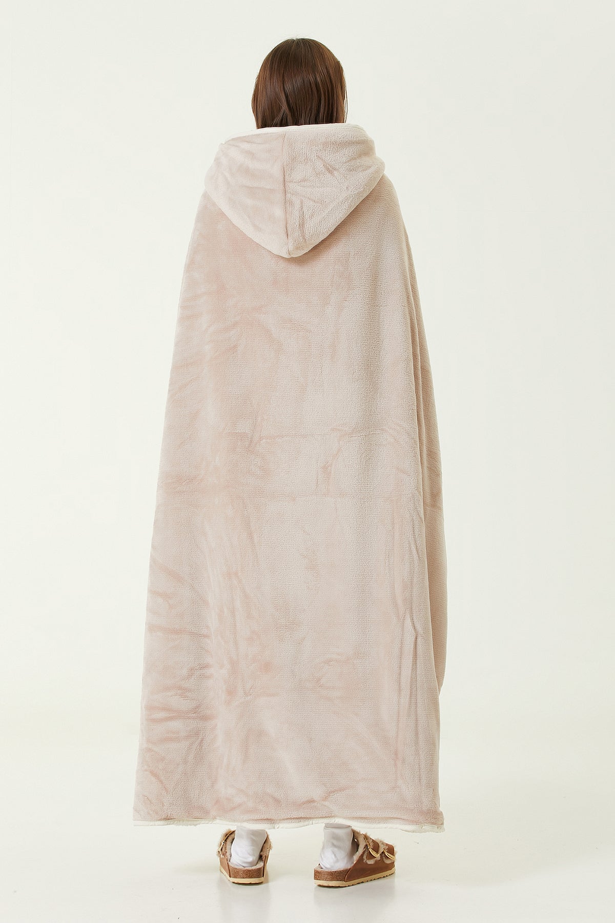 Irya-Es Parla Lona Giyilebilir Battaniye Oversize Bej-Giyilebilir Battaniye-5-Milagron.com