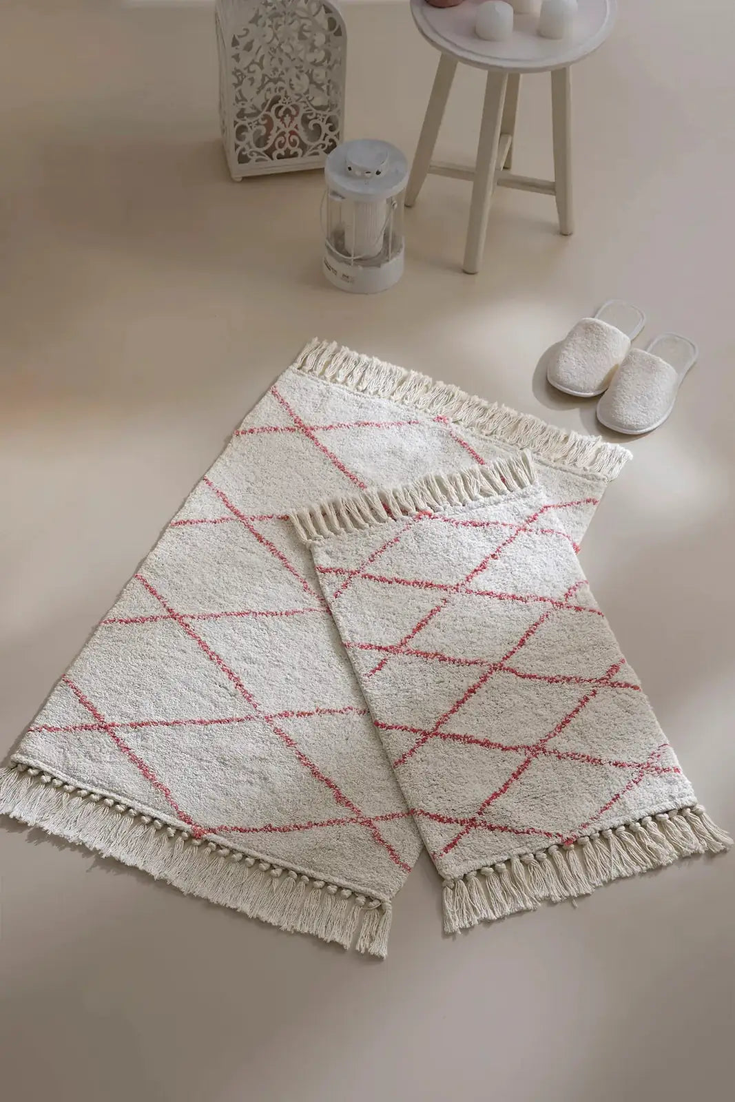 İRYA-Grace 2’Li Takım Banyo Paspası %100 Pamuk 40X60 + 60X90-Paspas-1-Milagron.com