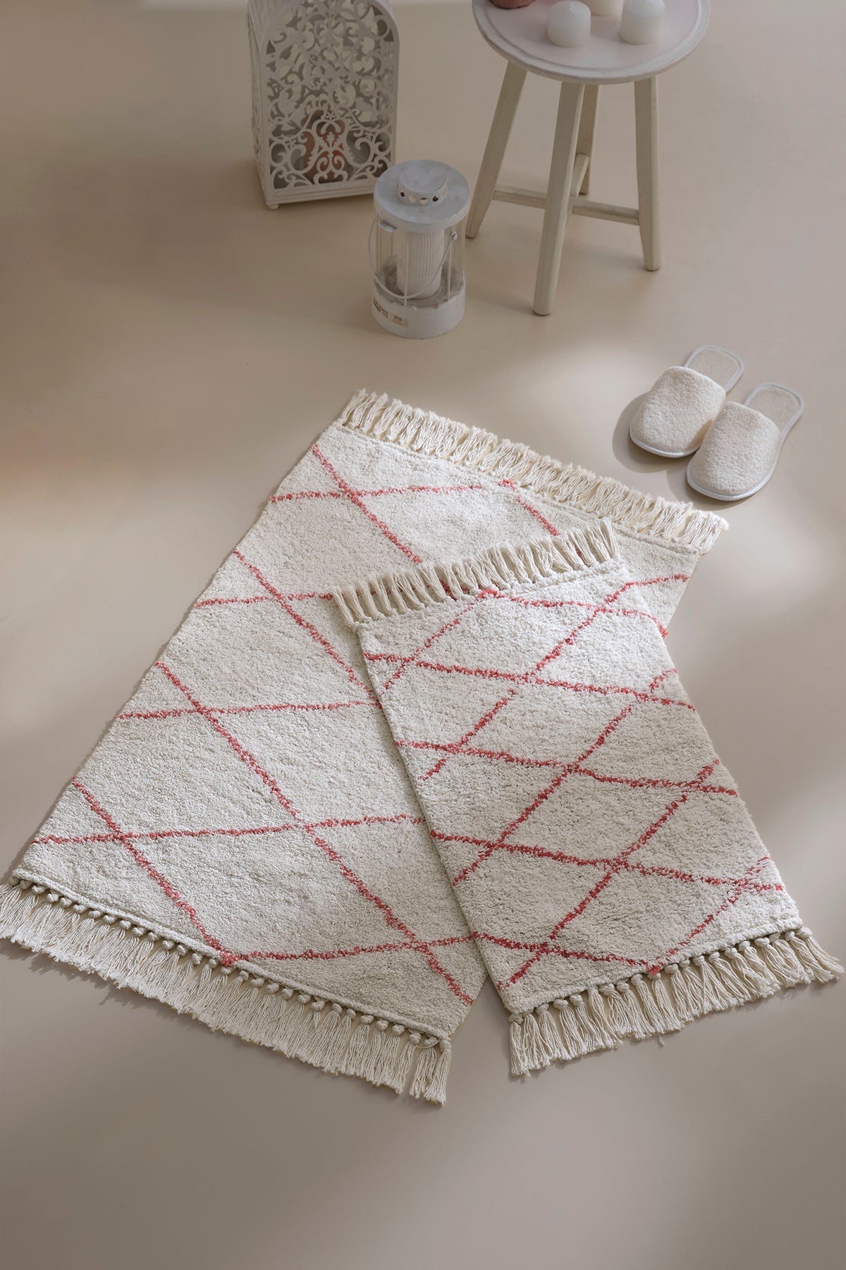 Irya-Grace 2’li Takım Banyo Paspası %100 Pamuk 40x60 + 60x90-Banyo Paspası-1-Milagron.com