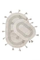 Irya-Hana 2’li Takım Banyo Paspası %100 Pamuk 40x60 + 60x90 Gri-Banyo Paspası-2-Milagron.com