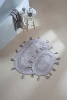 Irya-Hana 2’li Takım Banyo Paspası %100 Pamuk 40x60 + 60x90 Gri-Banyo Paspası-3-Milagron.com