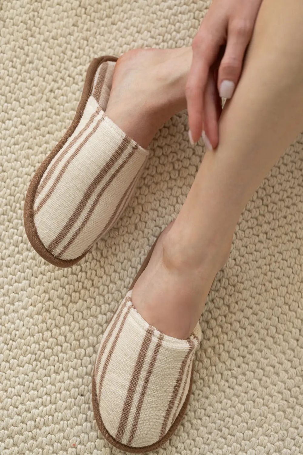 İRYA-In Lines İpliği Boyalı Unisex Terlik Mocha-Sandalet & Terlik-3-Milagron.com