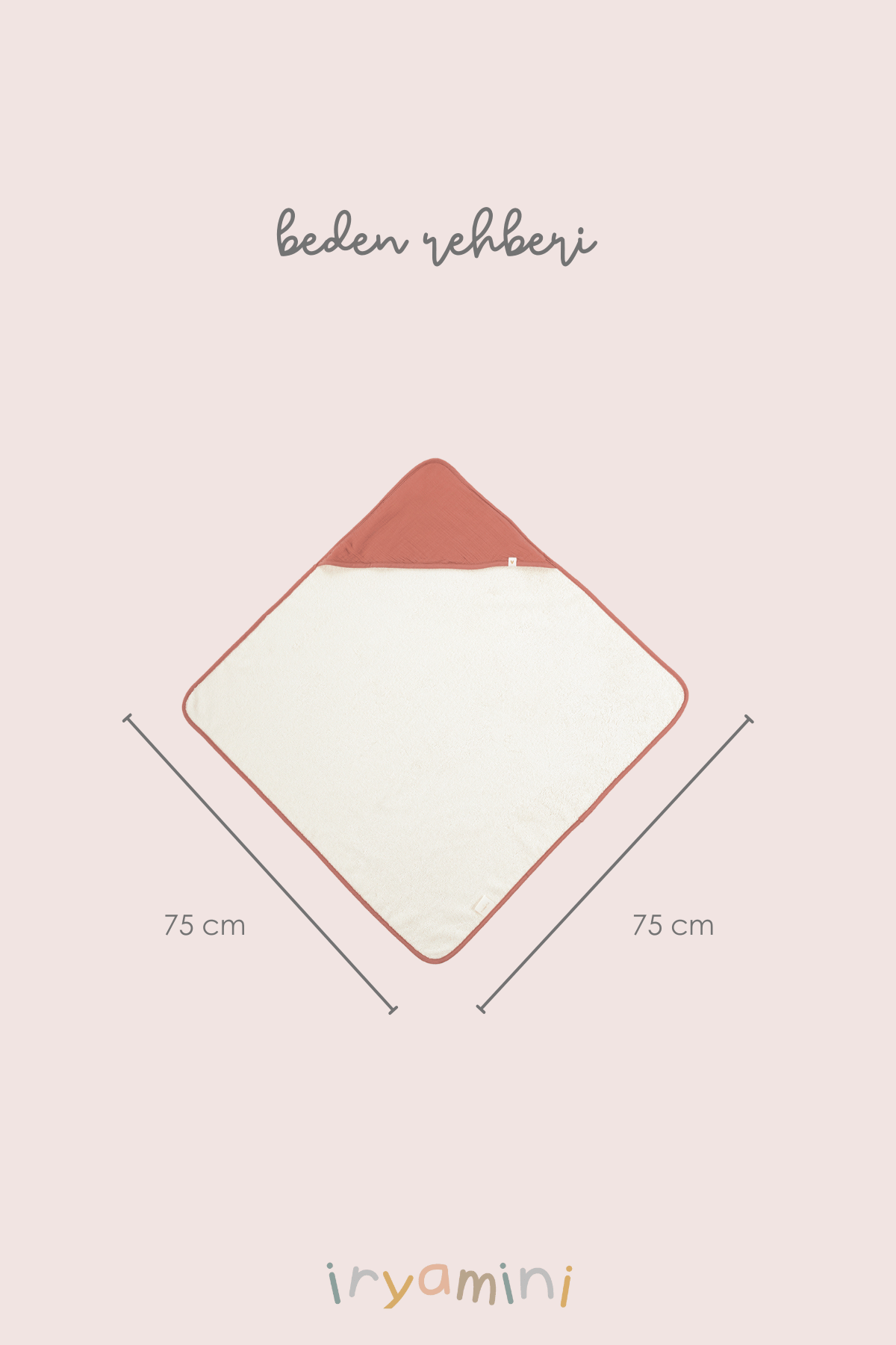 İRYA-Joy Of Colors Organik Pamuk Müslin Bebek Kundak Kiremit 75X75-Kundak-4-Milagron.com