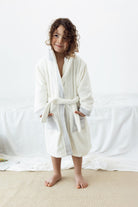 Irya-Joy Of Colors Organik Pamuk Müslin Detaylı çocuk Bornoz Gri-Çocuk Bornozu-1-Milagron.com