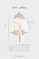 Irya-Joy Of Colors Organik Pamuk Müslin Detaylı çocuk Bornoz Gri-Çocuk Bornozu-4-Milagron.com