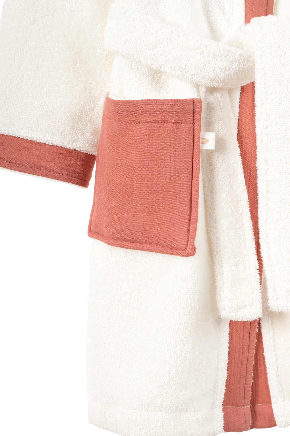 Irya-Joy Of Colors Organik Pamuk Müslin Detaylı çocuk Bornoz Kiremit-Çocuk Bornozu-6-Milagron.com