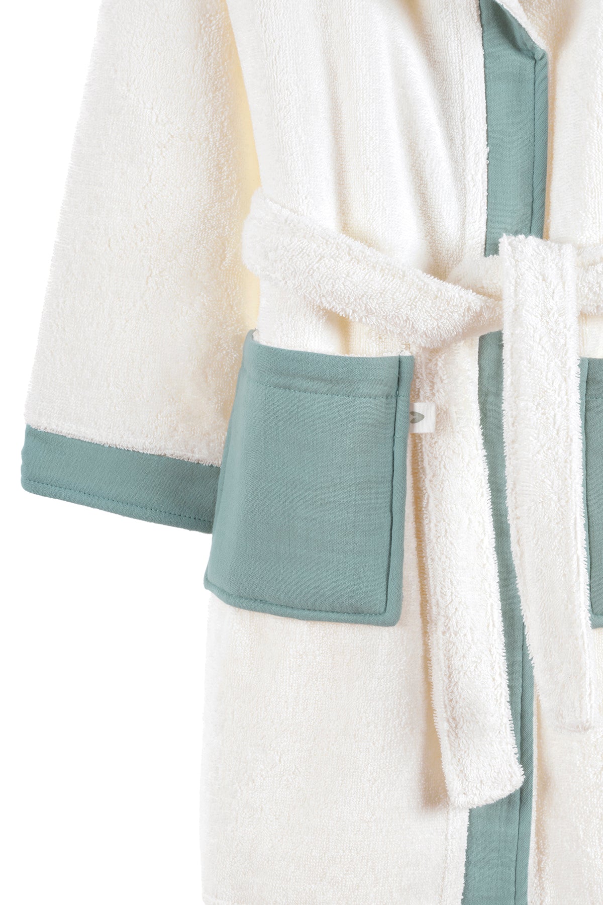 Irya-Joy Of Colors Organik Pamuk Müslin Detaylı çocuk Bornoz Mint-Çocuk Bornozu-7-Milagron.com