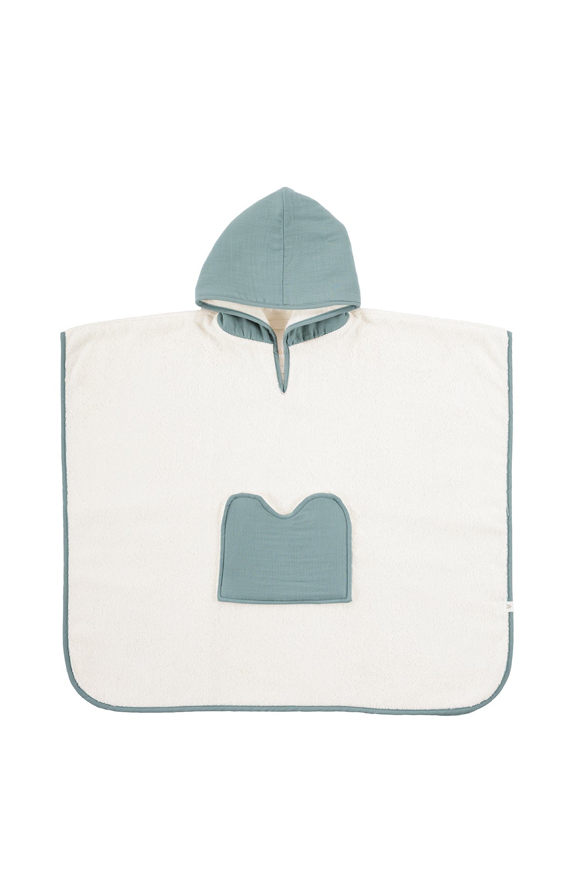 İRYA-Joy Of Colors Organik Pamuk Müslin Detaylı Çocuk Panço Mint-Panço-2-Milagron.com
