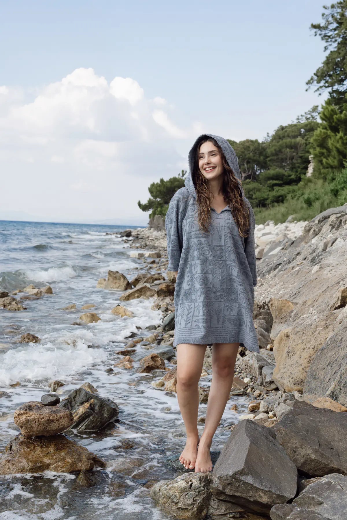 Kayora %100 Pamuk Unisex Plaj Pançosu Windy Blue