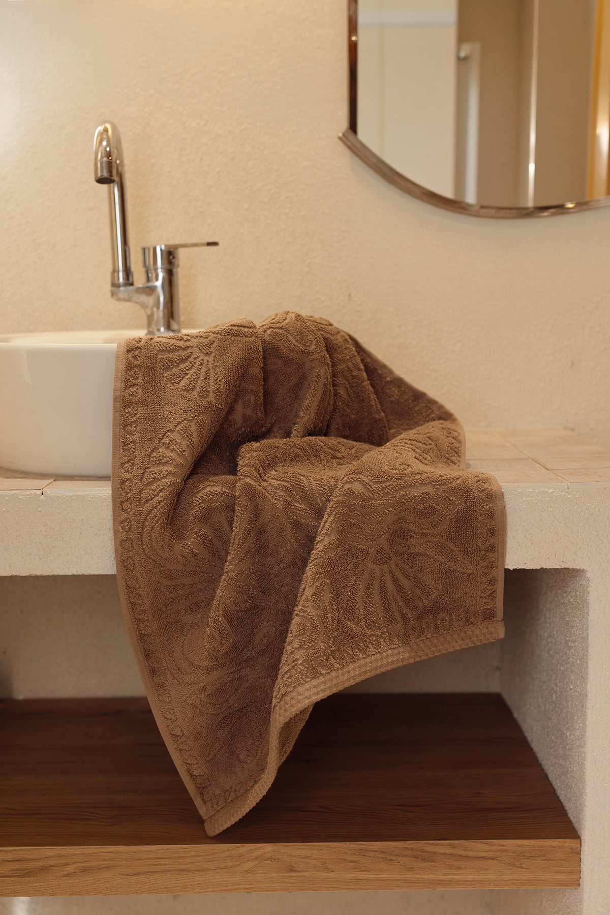 Liana %100 Pamuk Havlu Earth Brown 50X90 Cm