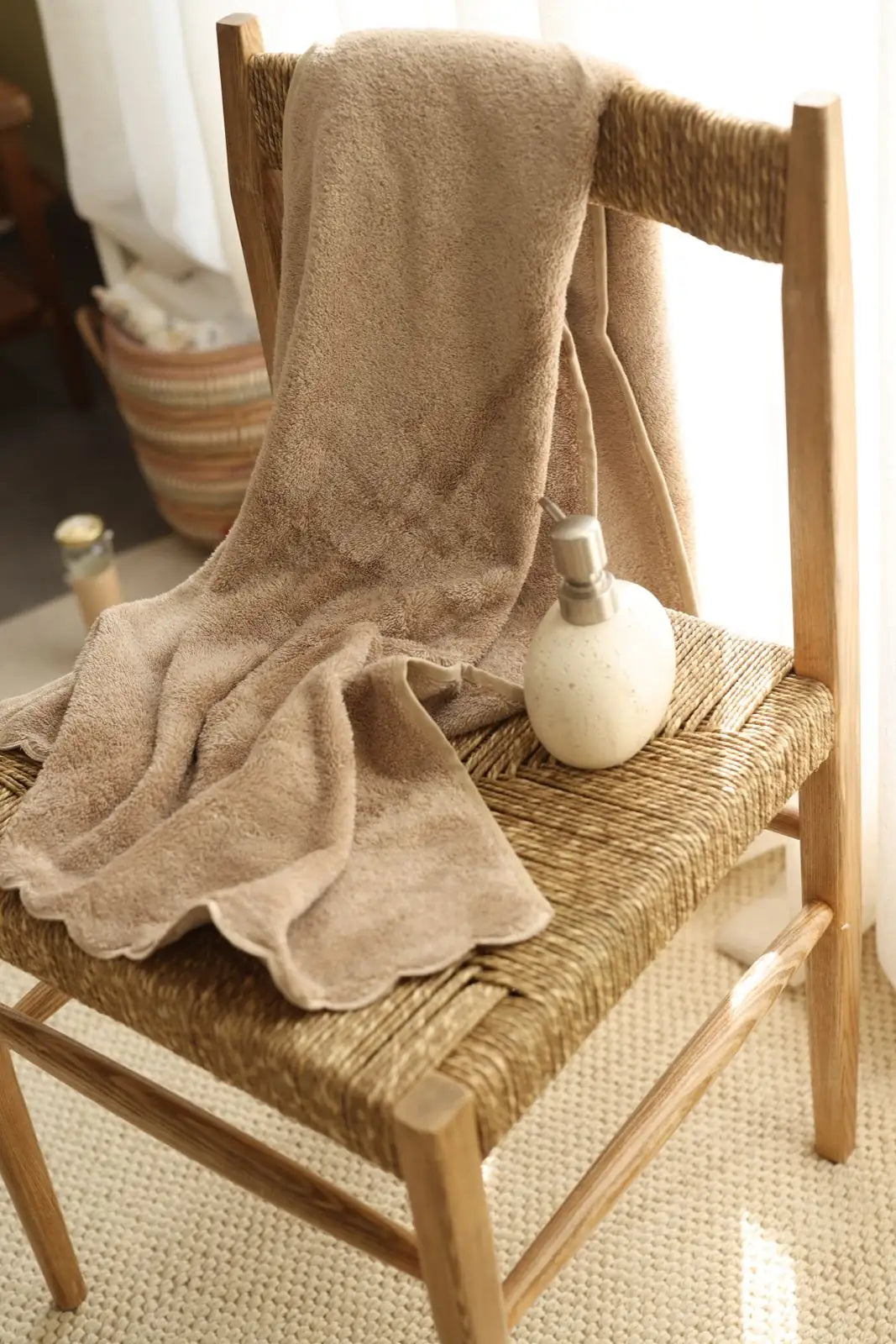 İRYA-Lindy Bambu Banyo Havlusu 70X140 Cm Bej-Havlu & Havlu Setleri-3-Milagron.com