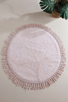 İRYA-Lora Yuvarlak Banyo Paspası %100 Pamuk 90X90 Pembe-Paspas-1-Milagron.com
