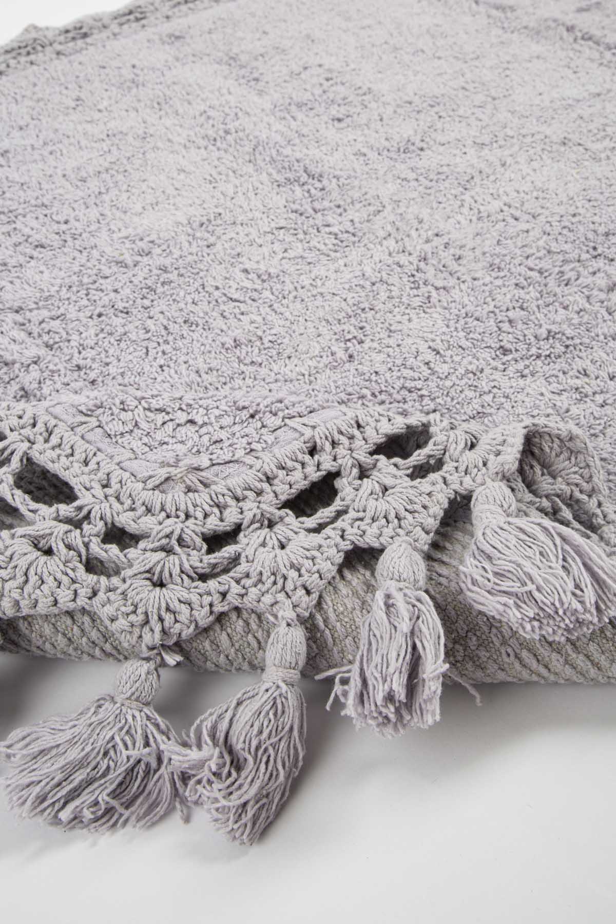 İRYA-Lorna Tekli Banyo Paspası %100 Pamuk 70X110 Lila-Paspas-6-Milagron.com