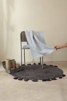 İRYA-Lowell Yuvarlak Banyo Paspası %100 Pamuk 100X100 Antrasit-Paspas-4-Milagron.com