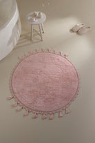 İRYA-Lowell Yuvarlak Banyo Paspası %100 Pamuk 100X100 Pembe-Paspas-3-Milagron.com