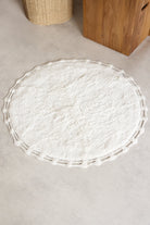 İRYA-Luna Yuvarlak Banyo Paspası %100 Pamuk 90X90 Ekru-Paspas-2-Milagron.com