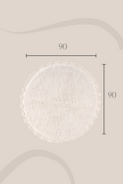 İRYA-Luna Yuvarlak Banyo Paspası %100 Pamuk 90X90 Ekru-Paspas-3-Milagron.com