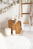 İRYA-Luna Yuvarlak Banyo Paspası %100 Pamuk 90X90 Ekru-Paspas-4-Milagron.com