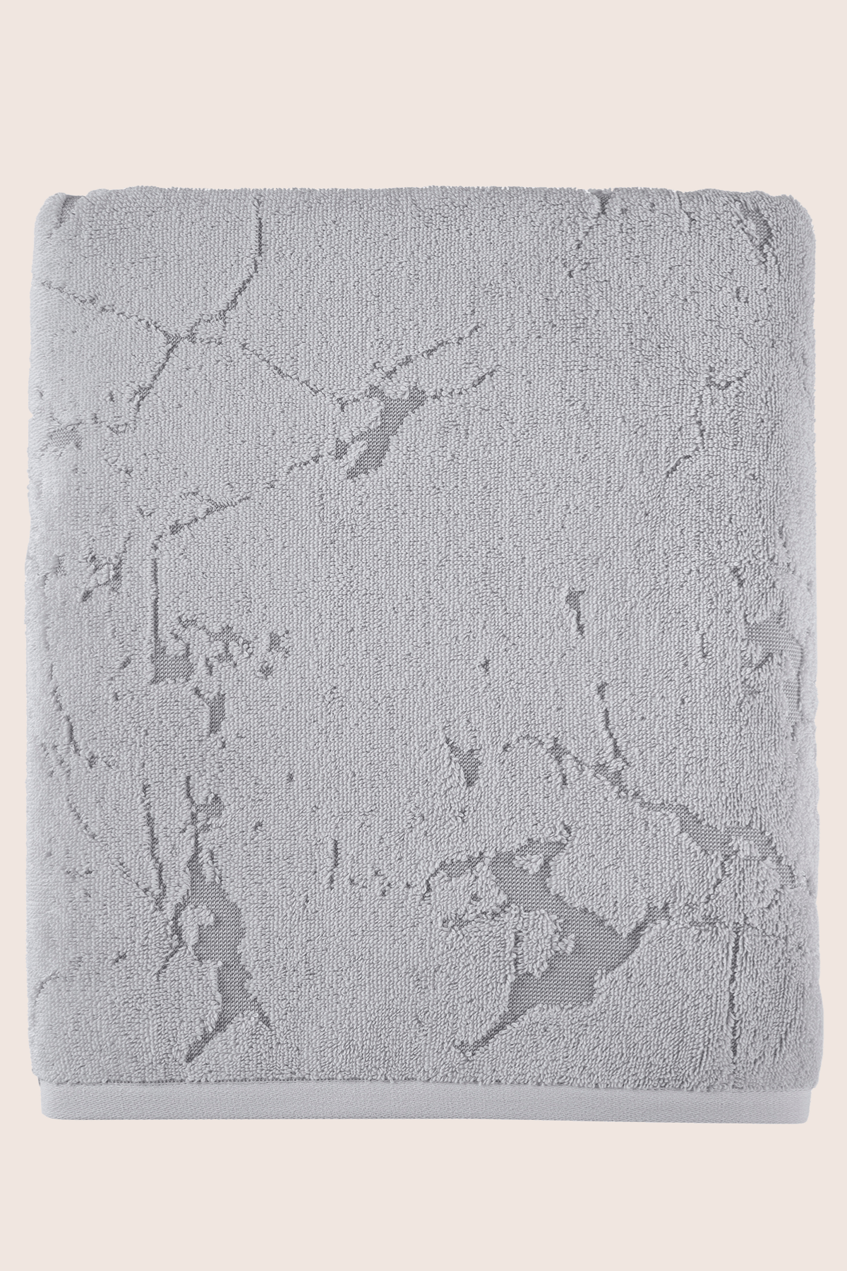 İRYA-Marble %100 Pamuk Jakarlı Büyük Banyo Havlusu 90X150 Cm Gri-Havlu & Havlu Setleri-4-Milagron.com