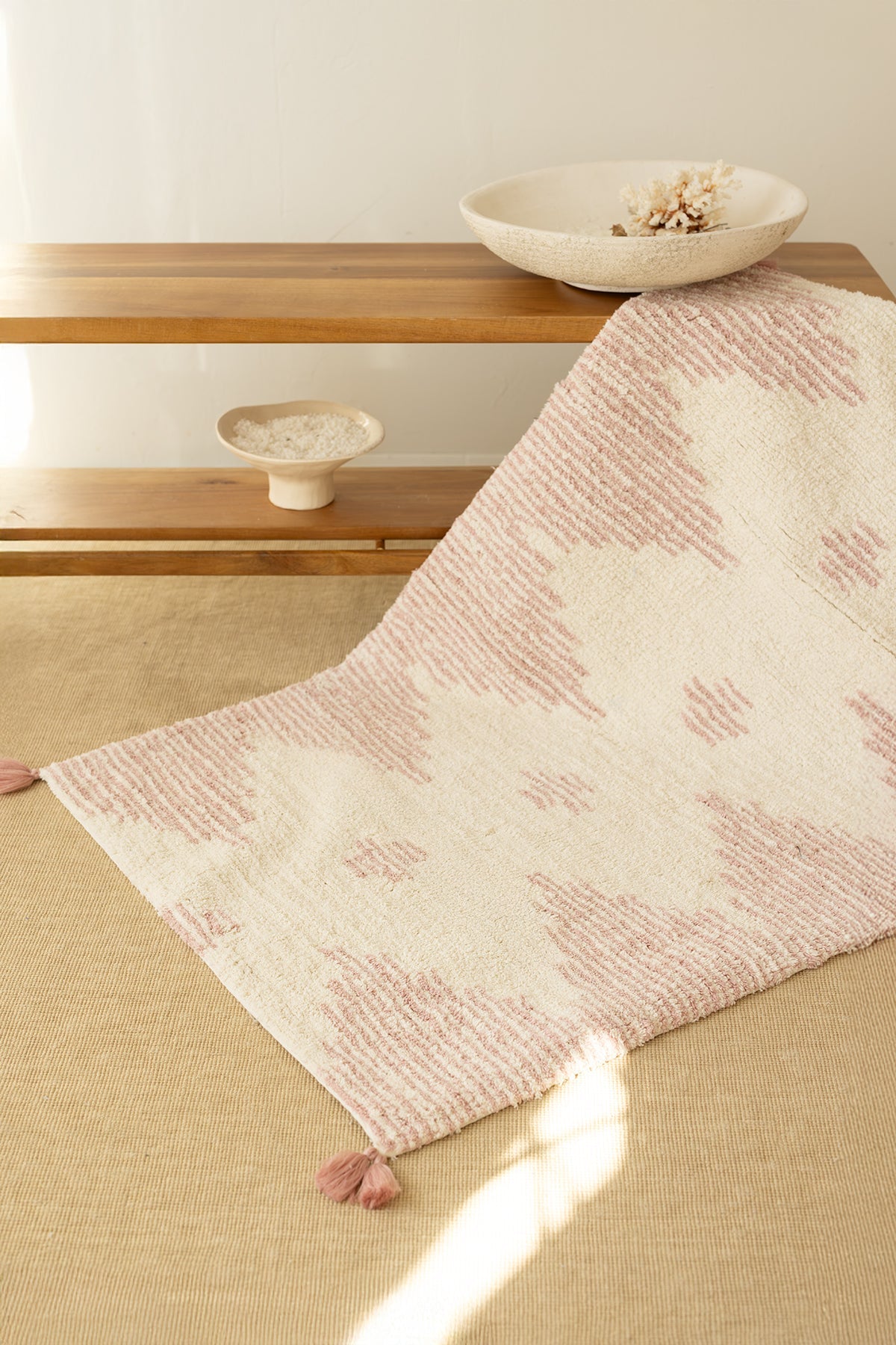 İRYA-Mistic Tekli Banyo Paspası %100 Pamuk 70X110 Pembe-Banyo Paspası-1-Milagron.com