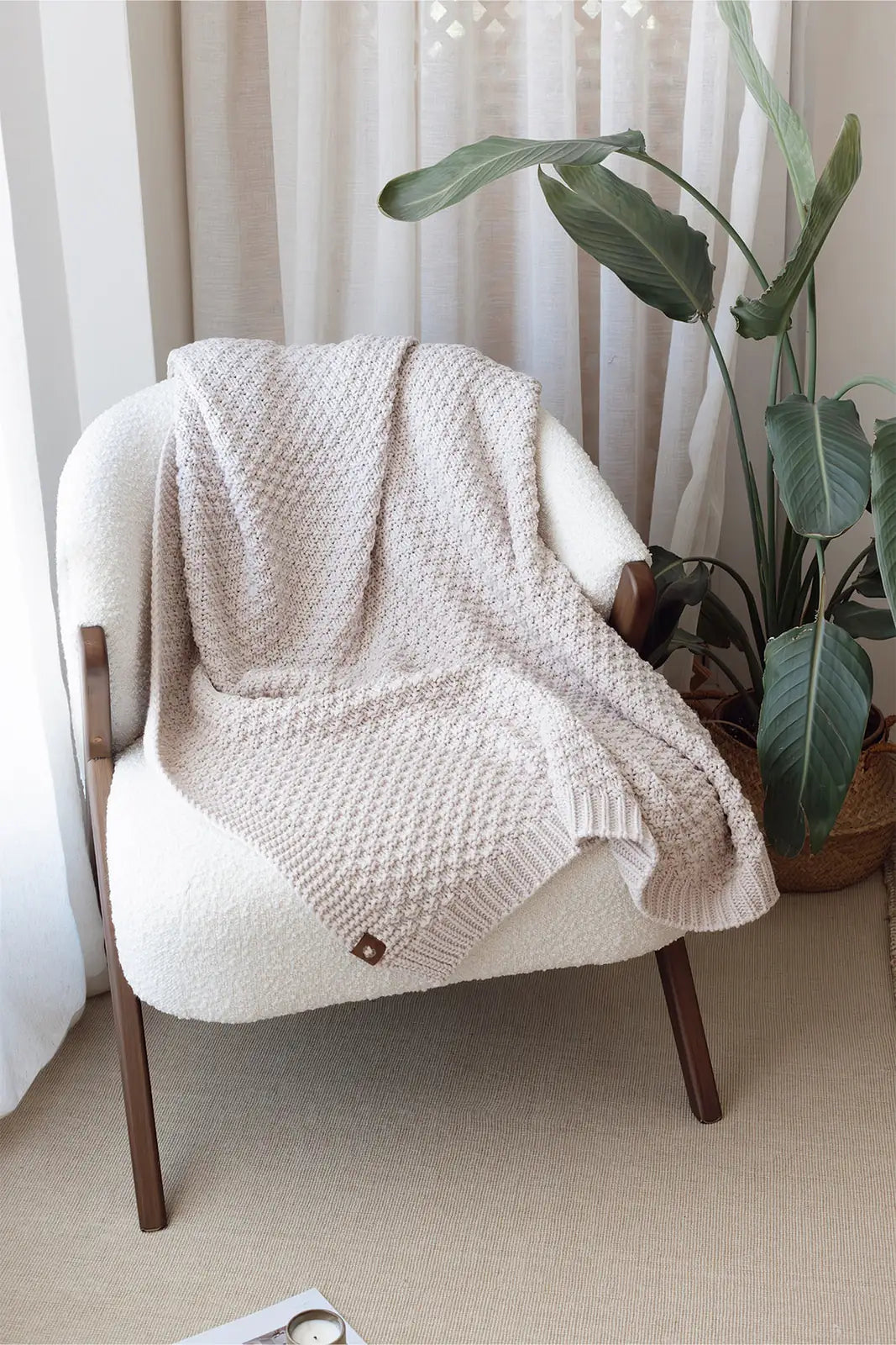 İRYA-Mocha Örme Battaniye 130X170 Krem-Battaniye-2-Milagron.com