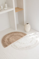 İRYA-Moon Tekli Banyo Paspası %100 Pamuk 50X80 Ekru-Paspas-4-Milagron.com