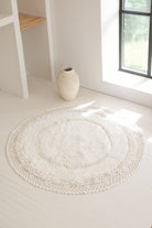 İRYA-Moon Yuvarlak Banyo Paspası %100 Pamuk 115X115 Ekru-Paspas-1-Milagron.com