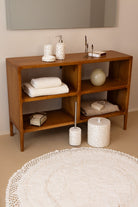 İRYA-Moon Yuvarlak Banyo Paspası %100 Pamuk 115X115 Ekru-Paspas-7-Milagron.com