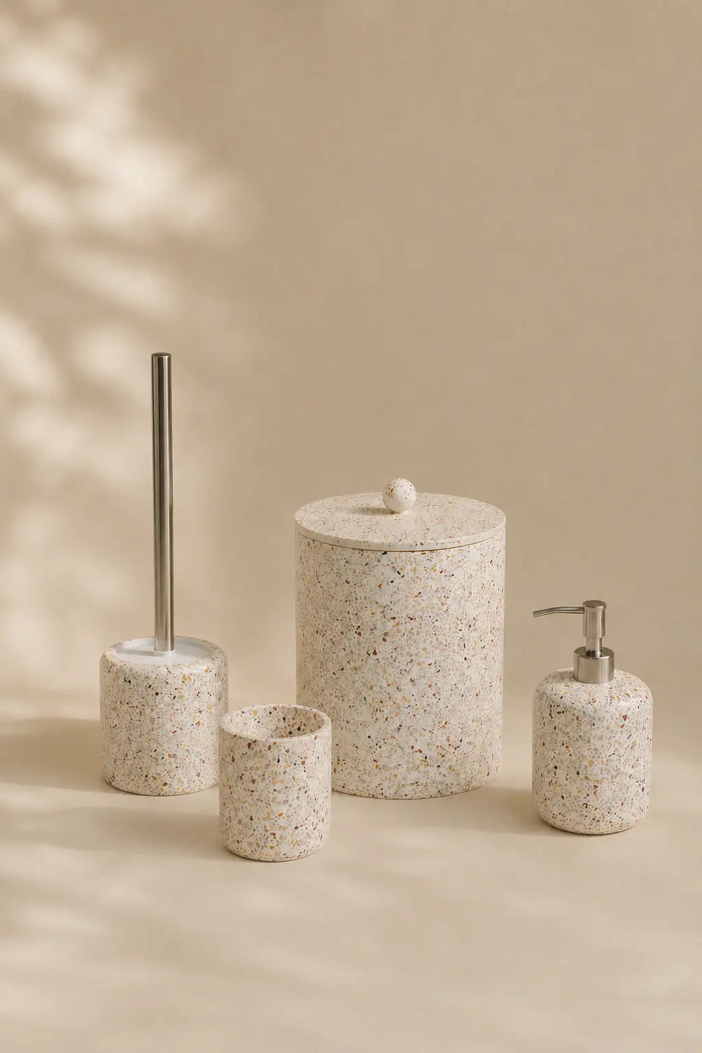 Mosaic 4 Parça Banyo Akseusar Seti Ekru
