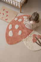 Mushroom Tekli %100 Pamuk Çocuk Odası Halısı 90X90 Cm Brick