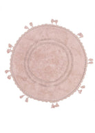 İRYA-Olivid Yuvarlak Banyo Paspası %100 Pamuk 100X100 Pembe-Paspas-4-Milagron.com