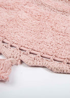 İRYA-Olivid Yuvarlak Banyo Paspası %100 Pamuk 100X100 Pembe-Paspas-5-Milagron.com