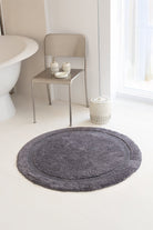 İRYA-Puffed Yuvarlak Banyo Paspası %100 Pamuk 100X100 Antrasit-Paspas-1-Milagron.com