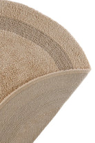 İRYA-Puffed Yuvarlak Banyo Paspası %100 Pamuk 100X100 Bej-Paspas-8-Milagron.com