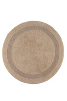 İRYA-Puffed Yuvarlak Banyo Paspası %100 Pamuk 100X100 Bej-Paspas-9-Milagron.com