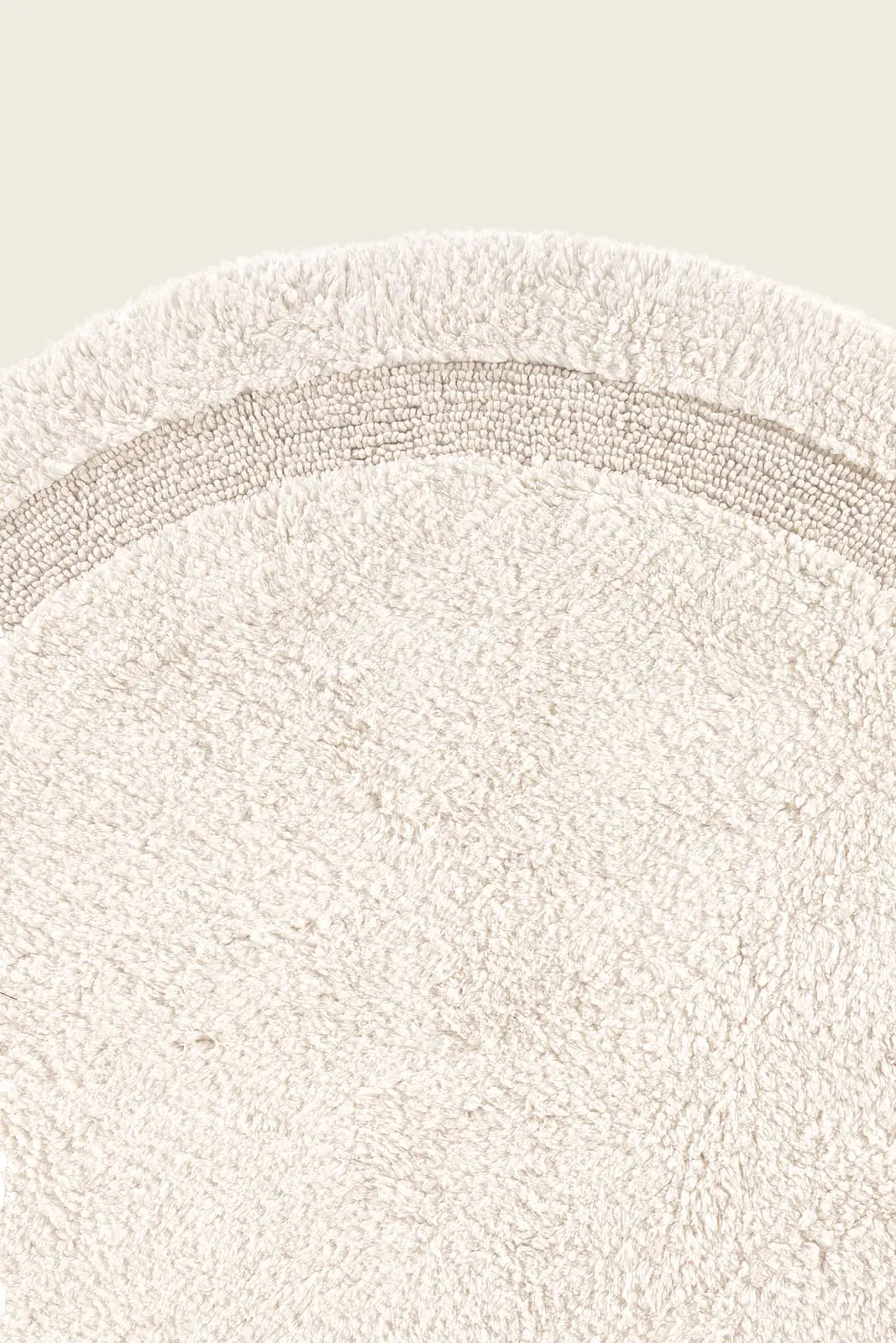 İRYA-Puffed Yuvarlak Banyo Paspası %100 Pamuk 100X100 Ekru-Banyo Paspası-5-Milagron.com